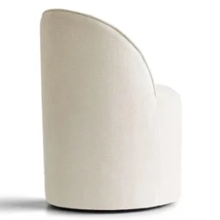 Rolling Barrel Dining Chair, Modern Armless Upholstered Accent Chair With Casters For Kitchen, Home Office, Or Dining Room-Maison Boucle -Baxton Studio Shop GUEST c9812e07 e4c2 4f08 b161 d85889aa6f2f