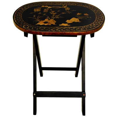 Rosewood TV Tray Set - Oriental Furniture 2 Rosewood TV Tray Set - Oriental Furniture - Image 2