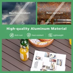 Costway 4-6 Person Portable Aluminum Camping Table Lightweight Roll Up Table Grey/Brown -Baxton Studio Shop GUEST c9af8a54 5ef7 484e 9cf0 05ad49789d00