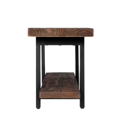 48" Pomona Solid Wood And Metal Entryway Bench Brown - Alaterre Furniture 2 48" Pomona Solid Wood And Metal Entryway Bench Brown - Alaterre Furniture - Image 2