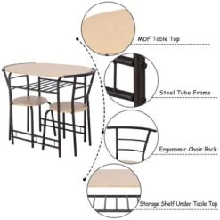 Costway 3 PCS Dining Set Table And 2 Chairs Home Kitchen Breakfast Bistro Pub Furniture -Baxton Studio Shop GUEST c9d49cfb 7729 480f 8f6f b0c822d8177c