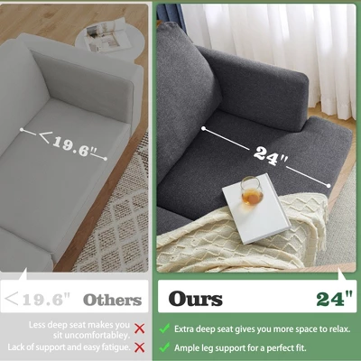 Gericco Loveseat Sofa 56", Small Couches For Small Spaces, Mid Century Love Seat Couches For Living Room, Upholstered 2-Seater Small Couch 1 Gericco Loveseat Sofa 56", Small Couches For Small Spaces, Mid Century Love Seat Couches For Living Room, Upholstered 2-Seater Small Couch