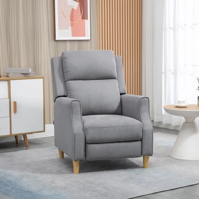 HOMCOM Contemporary Manual Recliner Chair With Footrest, Sofa Armchair For Living Room Bedroom, Gray 2 HOMCOM Contemporary Manual Recliner Chair With Footrest, Sofa Armchair For Living Room Bedroom, Gray - Image 2
