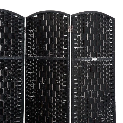HOMCOM 6' Tall Wicker Weave 6 Panel Room Divider Privacy Screen 4 HOMCOM 6' Tall Wicker Weave 6 Panel Room Divider Privacy Screen - Image 4
