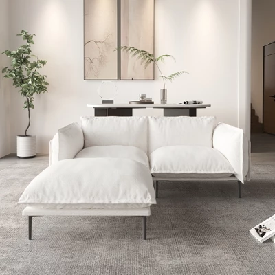 WJSHome Modular Velvet Sectional Sofa With Chaise,74" Modern L-Shaped Couch For Living Room, 8" High Metal Legs 2 WJSHome Modular Velvet Sectional Sofa With Chaise,74" Modern L-Shaped Couch For Living Room, 8" High Metal Legs - Image 2