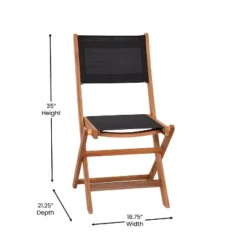 Flash Furniture 2PK All-Weather Acacia Wood Folding Bistro Chairs-Mesh Back/Seat-Natural/Black 15 Flash Furniture 2PK All-Weather Acacia Wood Folding Bistro Chairs-Mesh Back/Seat-Natural/Black -Baxton Studio Shop GUEST ca903ccb 0c22 42ab 93fc 43860ed6659f