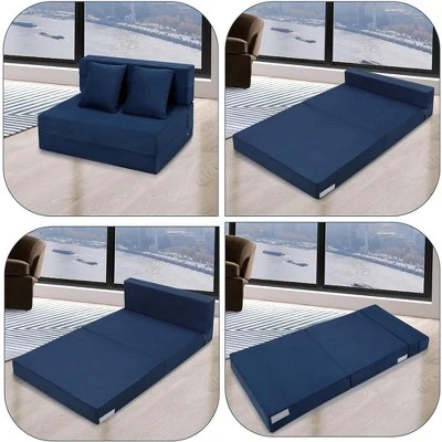 Folding Sofa Bed, Convertible Sleeper Chair, With 2 Pillow, Memory Foam Washable Cover For Living Room/Bedroom/Guest 5 Folding Sofa Bed, Convertible Sleeper Chair, With 2 Pillow, Memory Foam Washable Cover For Living Room/Bedroom/Guest - Image 5