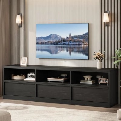 70 Inch TV Stand For 80" TVs, Mid Century Modern Entertainment Center With Storage Drawer & Open Shelves 17 70 Inch TV Stand For 80" TVs, Mid Century Modern Entertainment Center With Storage Drawer & Open Shelves - Image 17