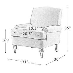 Dani Comfy Livingroom Armchair With Solid Wood Legs | KARAT HOME -Baxton Studio Shop GUEST cac988d7 7000 4678 9bdb a147f1645395