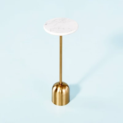 Marble Top Drink Side Table - Brass/White - Hearth & Hand™ With Magnolia 2 Marble Top Drink Side Table - Brass/White - Hearth & Hand™ With Magnolia - Image 2