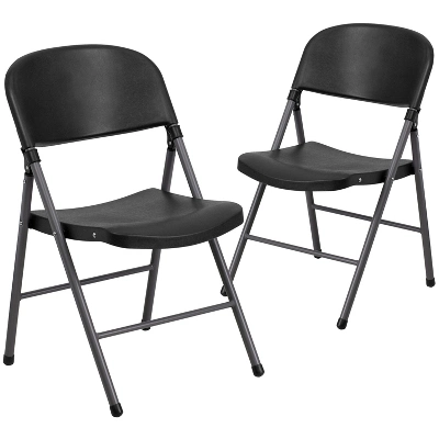 Flash Furniture 2 Pack HERCULES Series 330 Lb. Capacity Plastic Folding Chair With Charcoal Frame 13 Flash Furniture 2 Pack HERCULES Series 330 Lb. Capacity Plastic Folding Chair With Charcoal Frame - Image 13