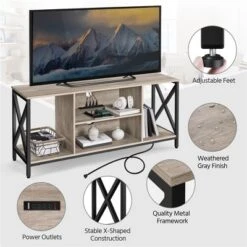 Yaheetech Industrial TV Stand TV Console With Storage -Baxton Studio Shop GUEST cb680b31 02d1 41a2 9c26 c86cf092d7ab