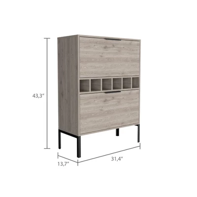 Gulches Wine Cabinet With 6 Cubbies, 2 Door Flexible Cabinets, 4 Legs And 34.3'' Superior Top 9 Gulches Wine Cabinet With 6 Cubbies, 2 Door Flexible Cabinets, 4 Legs And 34.3'' Superior Top - Image 9