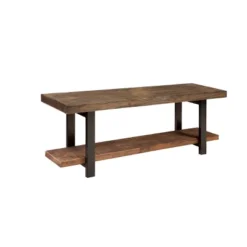 48" Pomona Solid Wood And Metal Entryway Bench Brown - Alaterre Furniture 13 48" Pomona Solid Wood And Metal Entryway Bench Brown - Alaterre Furniture -Baxton Studio Shop GUEST cb975bc3 2ca0 43de aad9 177d60bf9d25