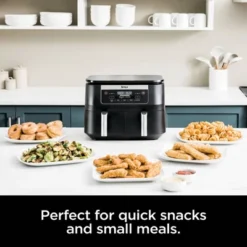 Ninja Foodi 6qt 5-in-1 2-Basket Air Fryer With DualZone Technology - DZ090: Stainless Steel, Digital Control, 1760W -Baxton Studio Shop GUEST cb9d9ace 5c67 4698 ae64 fa1f023d589d