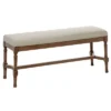 Traditional Linen Upholstered Wood Bench - Olivia & May