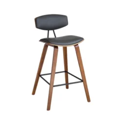 25.5" Fox Faux Leather Wood Counter Height Barstool - Armen Living -Baxton Studio Shop GUEST cbc10a4a 6d9d 4885 9d95 9262fd082901