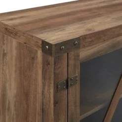 Clarabelle Transitional Glass Barn Door TV Stand For TVs Up To 65" - Saracina Home -Baxton Studio Shop GUEST cc2324cd a499 4859 a80c 4cc5c428473a