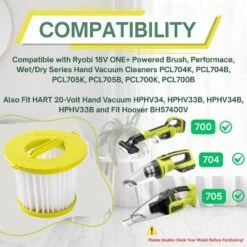 Nispira True HEPA Filter Replacement Compatible With Ryobi ONE+ 18V Handheld Vacuum Models PCL700 PCL704 PCL705, 6 Packs -Baxton Studio Shop GUEST cc380753 9b36 4140 ae44 d064fb179abd