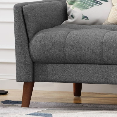 Candace Mid Century Modern Loveseat Dark Gray - Christopher Knight Home 5 Candace Mid Century Modern Loveseat Dark Gray - Christopher Knight Home - Image 5
