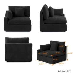 Modular Sectional Sofa With Ottoman,156" U Shaped Down Filled Cloud Couch,8 Seater Convertible Living Room Sets,Cover Washable And Replaceable -Baxton Studio Shop GUEST cc9f6a0d 10ca 4968 8941 c42bf865c015 2