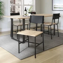 2pk Boulevard Café Dining Chairs Metal And Faux Leather - Sauder