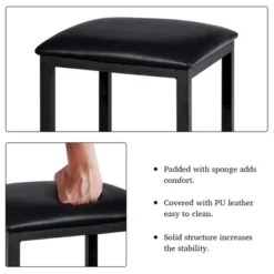 Costway 3 PCS Counter Height Dining Set Faux Marble Table 2 Chairs Kitchen Bar Furniture -Baxton Studio Shop GUEST ccdd3496 8c3a 4113 9a23 b18d9ca83a74