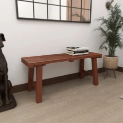 Mahogany Wood Bench Brown - Olivia & May -Baxton Studio Shop GUEST cd191761 b7ee 4743 afd7 b3784cd7cde3