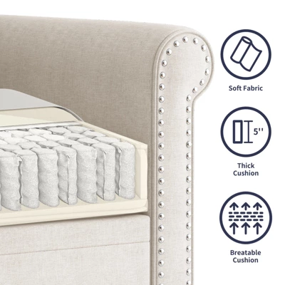 Mjkone 3 Piece Linen Living Room Sofa Set,Modern 3-Seater Sofa Couch&Loveseat Sofa&Single Sofa Armchair Set 8 Mjkone 3 Piece Linen Living Room Sofa Set,Modern 3-Seater Sofa Couch&Loveseat Sofa&Single Sofa Armchair Set - Image 8