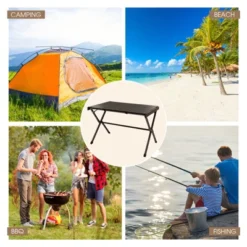 Tangkula Camping Table Roll-Up Aluminum Beach Table W/ Carry Bag For 4-6 Person Folding Table X-shaped Frame Lightweight Patio Table -Baxton Studio Shop GUEST cd3a249d 348e 47b6 a599 27bff06f337d