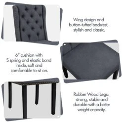 Yaheetech Button Tufted Dining Chairs Set Of 2 -Baxton Studio Shop GUEST cd5a3455 7ecb 4021 8f41 8f0ee44377d2