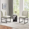 Yaheetech Set Of 2 Modern Dining Chairs Upholstered Armless Chair, Beige