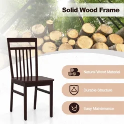 Costway Farmhouse Dining Chair Set Of 2/4 Armless Wooden Chair With Slanted High Backrest -Baxton Studio Shop GUEST cda4a707 d4f8 4ce6 8bba 3ae60c738403