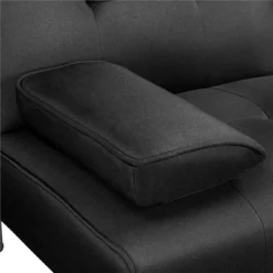 Yaheetech Convertible Futon Sofa Bed Tufted Fabric Futon With Cupholders And Pillows -Baxton Studio Shop GUEST cdb17eb5 fbc9 4cd4 bb2b 9c11482e4d27