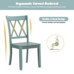 Costway Set Of 2 Wood Dining Chair Cross Back Dining Room Side Chair Mint Green Home Kitchen -Baxton Studio Shop GUEST cde0a5fb 166e 4c5a 98cd 194119747ba7
