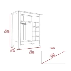 Evita Bar Cabinet, One Open Shelf, Six Built-in Wine Rack, One Drawer -32.5*17.7*38.1 Inch, Black -Baxton Studio Shop GUEST ce554747 c690 49ee adbf b4b897759e66