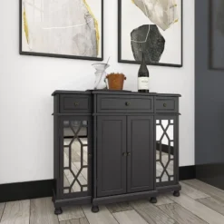 Glam Mirror And Wood Storage Cabinet Black - Olivia & May 31 Glam Mirror And Wood Storage Cabinet Black - Olivia & May -Baxton Studio Shop GUEST ce7d835a 1225 4b90 991f f6941ebf3064