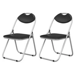 Costway 2/4 PCS U Shape Folding Chairs Furniture Home Outdoor Picnic Portable Black -Baxton Studio Shop GUEST cec1eae7 8c70 4bab b04f 520be2de3519