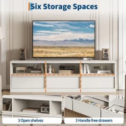 70 Inch TV Stand For 80" TVs, Mid Century Modern Entertainment Center With Storage Drawer & Open Shelves 24 70 Inch TV Stand For 80" TVs, Mid Century Modern Entertainment Center With Storage Drawer & Open Shelves -Baxton Studio Shop GUEST cedba3ed 1a3a 4431 81a5 201c4b03c2a4