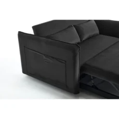 55" 3-in-1 Convertible Velvet Loveseat Sofa Bed With Adjustable Backrest, 2 Pillows, Side Storage Pocket, Space-Saving Design, Ideal For Living Room -Baxton Studio Shop GUEST cee29d65 c0e5 4ac3 884d 0fc7e866070c