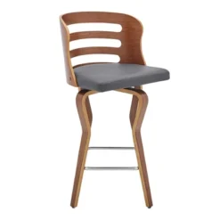 26" Verne Counter Stool With Faux Leather And Wood Finish - Armen Living 17 26" Verne Counter Stool With Faux Leather And Wood Finish - Armen Living -Baxton Studio Shop GUEST cee5fa41 b318 46ae aa42 7aeae26e9e17