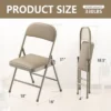 SUGIFT Folding Chairs Portable Vinyl Padded Folding Chair With Durable Steel Frame