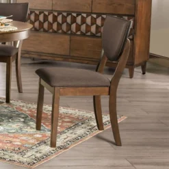 5pc Raven Transitional Round Dining Table Set Walnut/Dark Chocolate - HOMES: Inside + Out -Baxton Studio Shop GUEST cf2c003c 31a3 4ec6 87ad f3e85597aa62