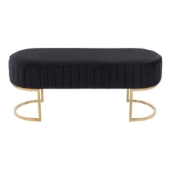 41" Demi Glam Pleated Bench - LumiSource -Baxton Studio Shop GUEST cf3e752f f23d 4f4c 85cb 63b4efb1325f