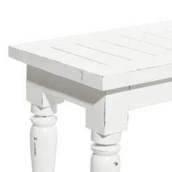 Farmhouse Long Wood Bench White - Olivia & May -Baxton Studio Shop GUEST cf458b72 cb0c 4305 99fd 04dd93553c64