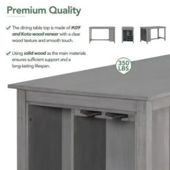 5 PCS Wood Counter Height Dining Table Set With Integrated 9 Bar Wine Compartment, Wineglass Holders And Padded Chairs-ModernLuxe -Baxton Studio Shop GUEST cf7bd93e 22f6 4e19 98b3 5914c68f9945