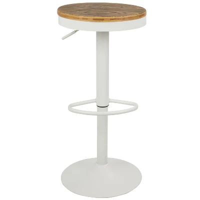 Set Of 2 Dakota Industrial Adjustable Barstool With Swivel White - Lumisource 5 Set Of 2 Dakota Industrial Adjustable Barstool With Swivel White - Lumisource - Image 5