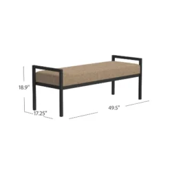Modern Metal Faux Shearling Bench - HomePop -Baxton Studio Shop GUEST d01cd4ae d721 4ef0 b827 6f3c6aa2e764