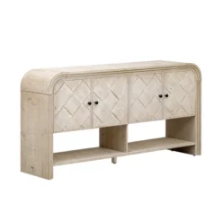 Elegant Console Table With Woven Wood Slats And Solid Wood Veneer, Versatile Entryway Table Sofa Table For Hallway, Living Room - ModernLuxe -Baxton Studio Shop GUEST d033ead4 2383 4ae6 a84a 27f2c3dec4f3