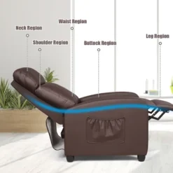 Recliner Massage Chair, Ergonomic Adjustable Single Sofa With Padded Seat BlackBrownGray -Baxton Studio Shop GUEST d0643b7b 7fb7 4b95 b191 bb5b5af571e5